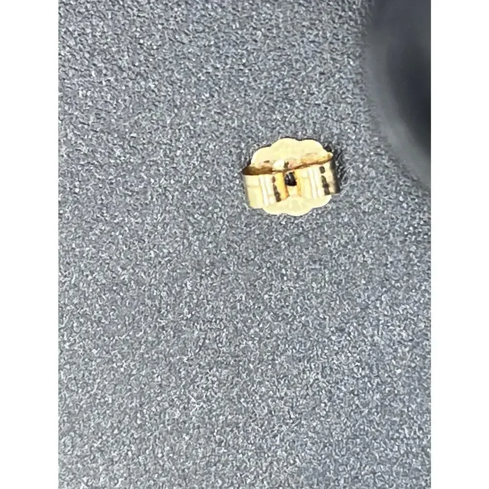 Designer Signed 14K Yellow Gold Round Diamond Solitaire‎ Stud Earring *Single